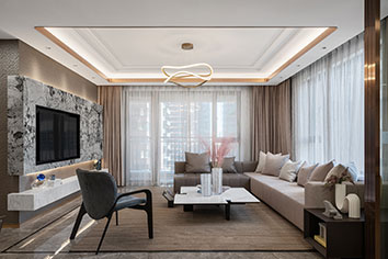 万科翡翠书院140平米奶油风装建软装成效图