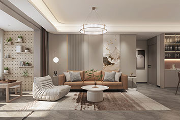 嘉实&middot;万科公园城市140平米现代轻奢风格装建...