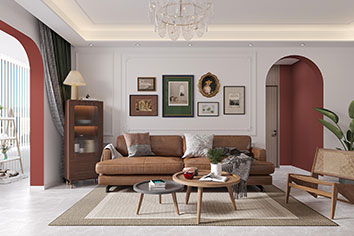 万科翡翠公园二期136平米中古风格装建软装效...