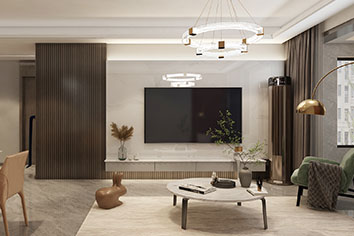 半岛名邸120平米现代风格装建软装成效图