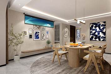 万科翡翠书院142平米现代风格装建软装成效图