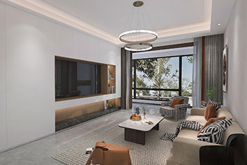 万科翡翠书院142平米现代风格装建软装成效图