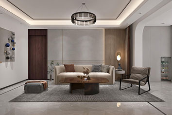 万科翡翠书院洋房142平米现代风格装建软装成效图